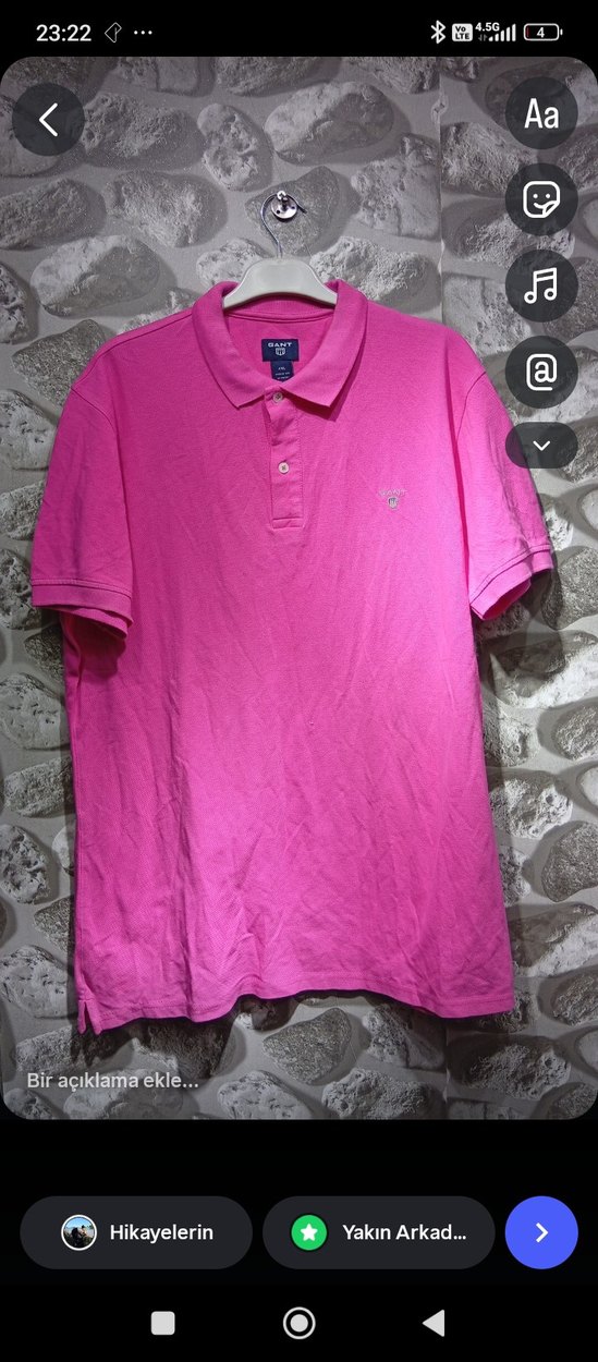 Erkek Pembe Polo Yaka Kısa Kollu Tişört - Görsel 2