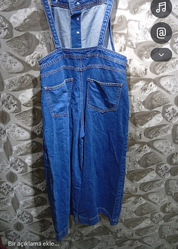 Kadın Lacivert Kot Askılı Tulum - Görsel 3