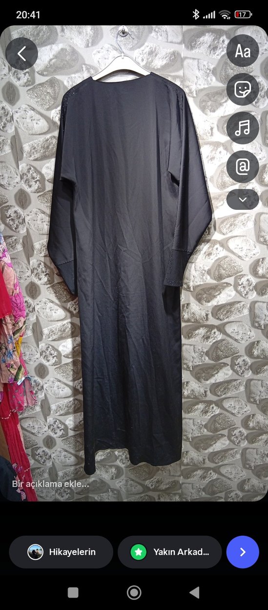 Siyah Nakışlı Uzun Kollu Kadın Elbise - Görsel 2