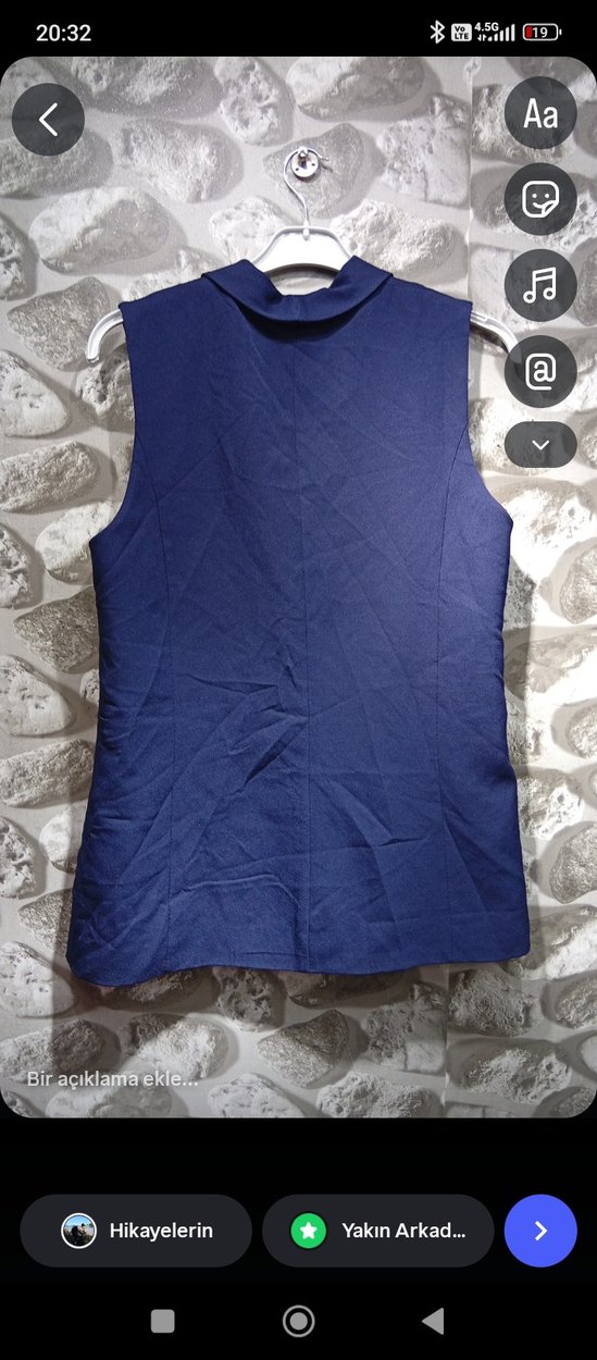 Lacivert Düğmeli Kadın Yelek - Görsel 2