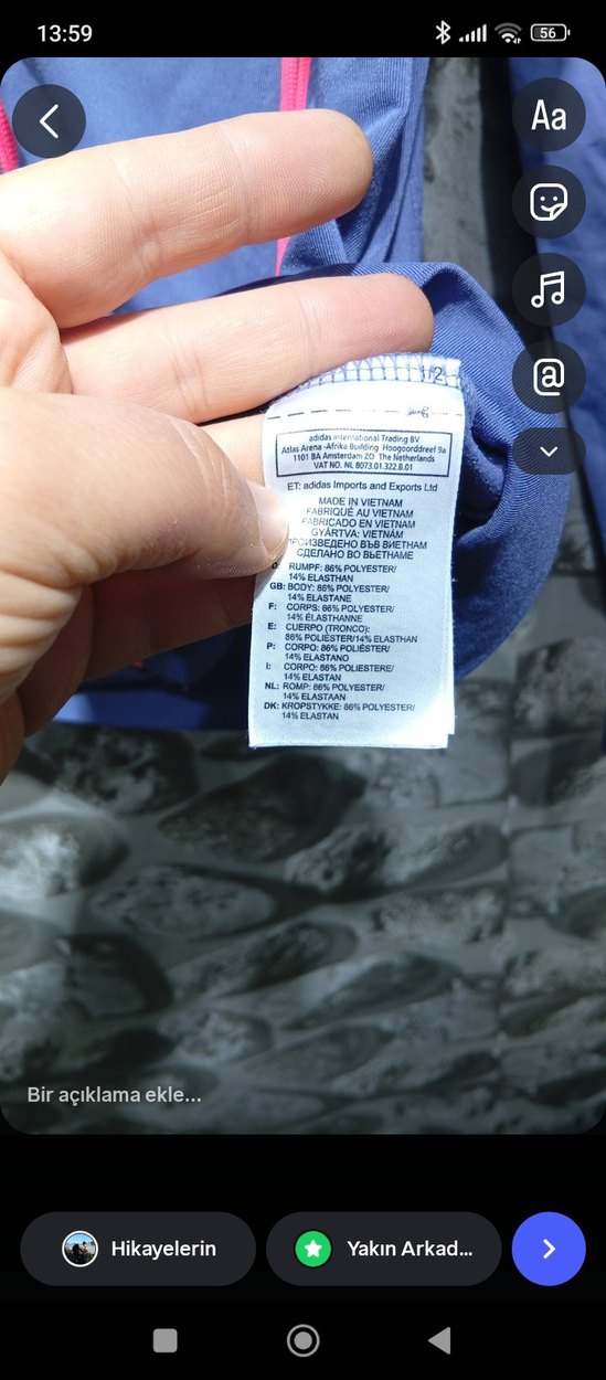 Fermuarlı Mavi Kadın Spor Ceket - Görsel 4