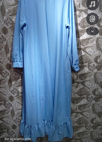 Mavi Uzun Düğmeli Elbise - Görsel 2