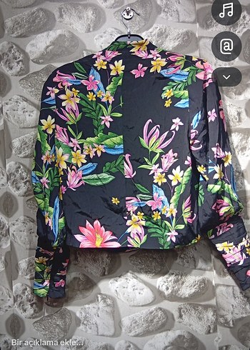 Çiçek Desenli Uzun Kollu Gömlek - Görsel 2