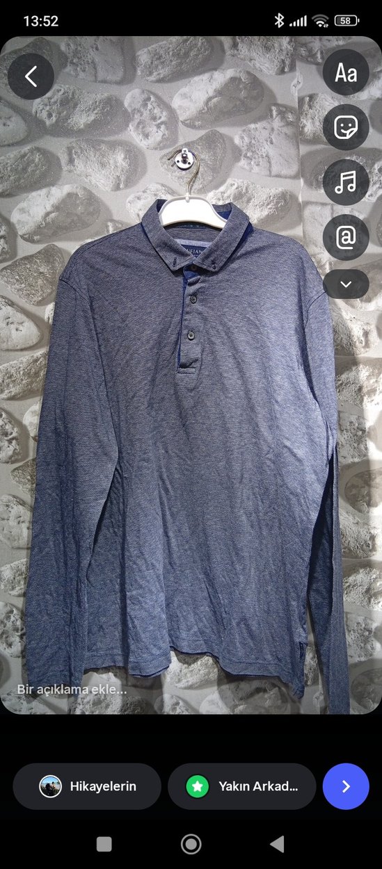 Gri Erkek Uzun Kollu Polo Tişört - Görsel 2