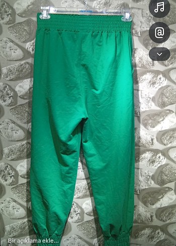 Kadın Yeşil Bel Detaylı Rahat Eşofman Altı - Görsel 2