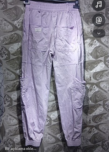 Mor Loose Fit Midi Kumaş Pantolon - Görsel 3