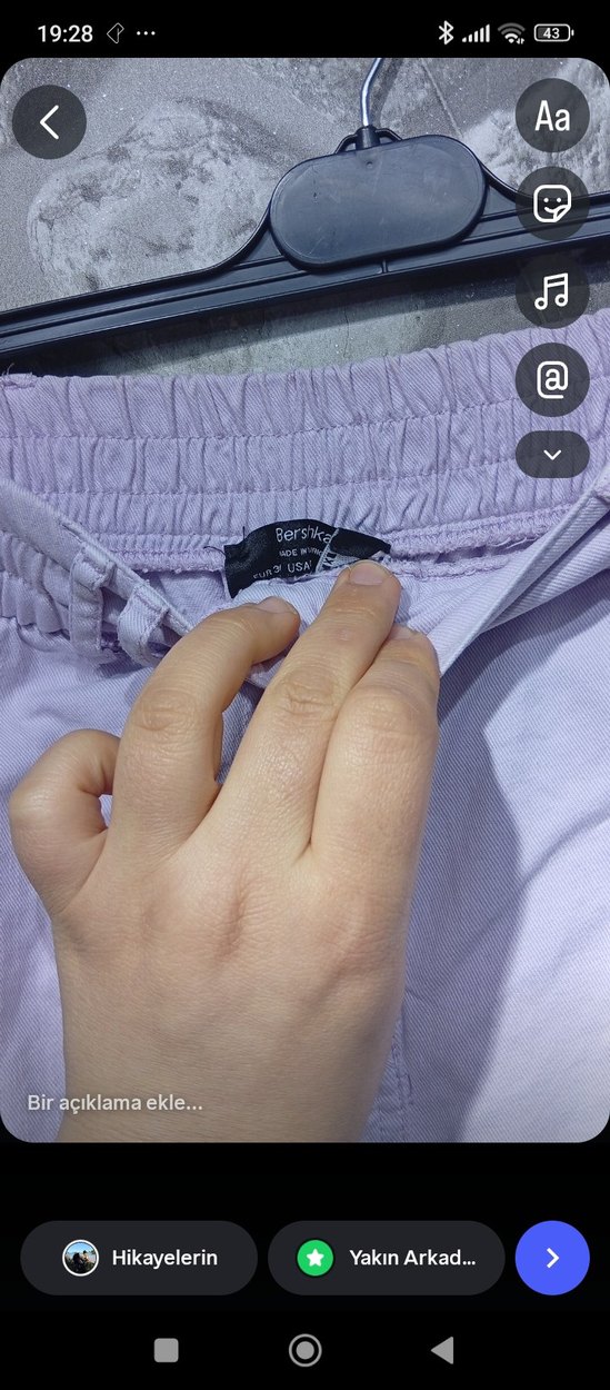 Mor Loose Fit Midi Kumaş Pantolon - Görsel 2