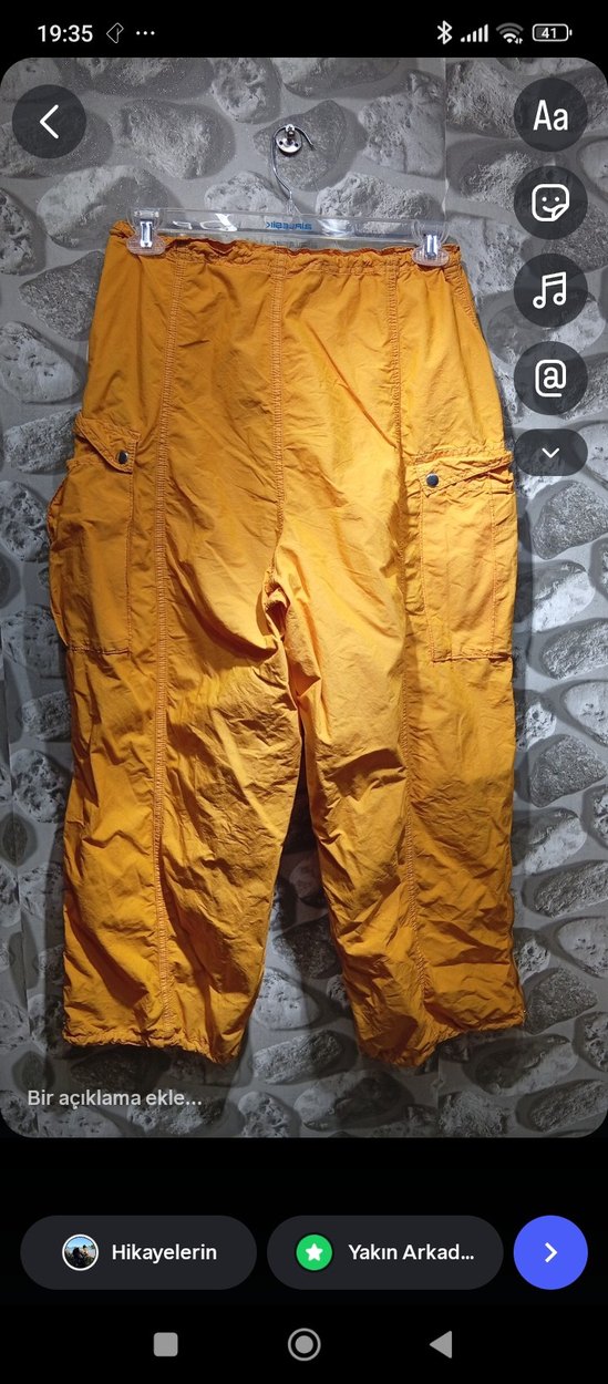 Sarı Kemerli Salaşn Kadın Pantolon - Görsel 3