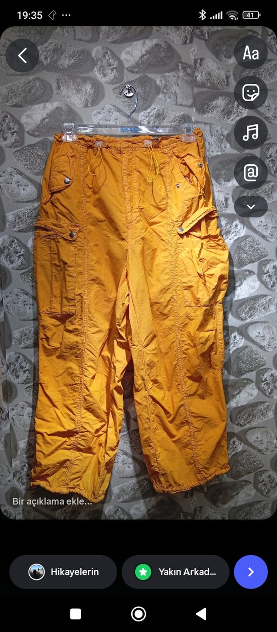 Sarı Kemerli Salaşn Kadın Pantolon - Görsel 2