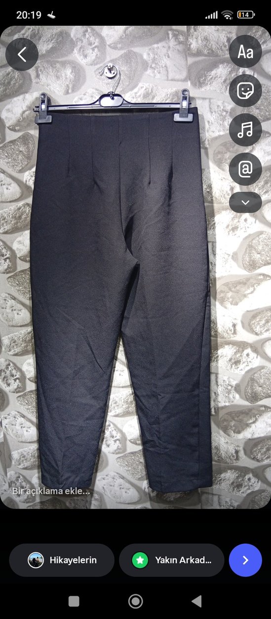 Kadın Siyah  Pilili Pantolon - Görsel 2