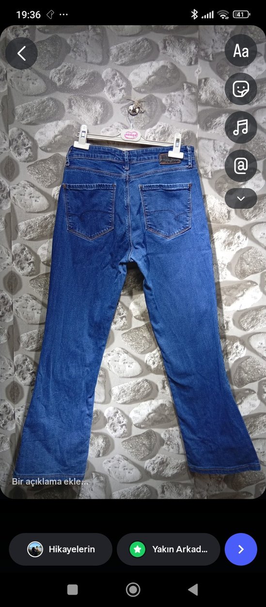 Mavi Rahat Kesim Kadın Denim Pantolon - Görsel 2