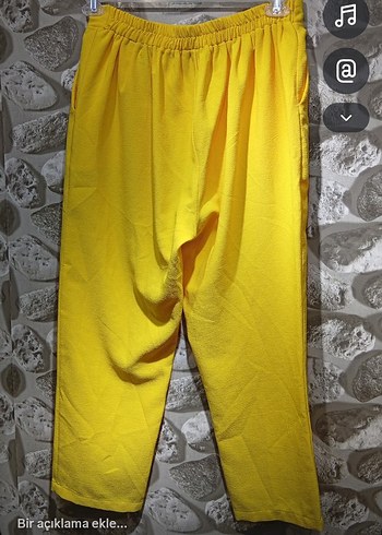 Sarı Midi Kadın Kumaş Pantolon - Görsel 2