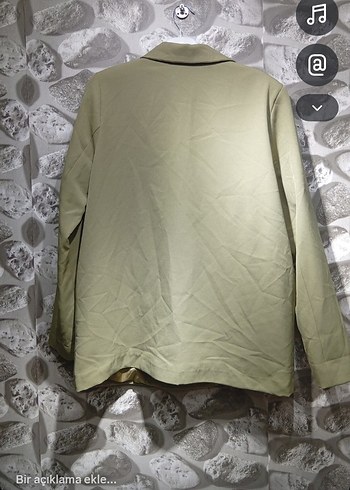 haki Kadın  Uzun Ceket - Görsel 2