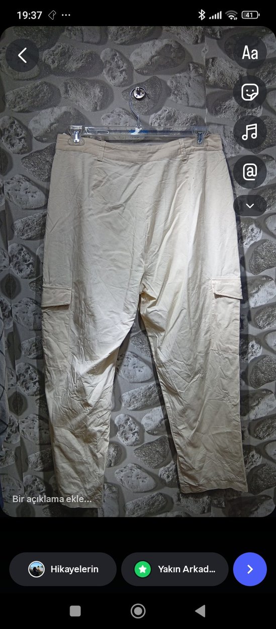 Bej Kadın n Salaş Pantolon - Görsel 2