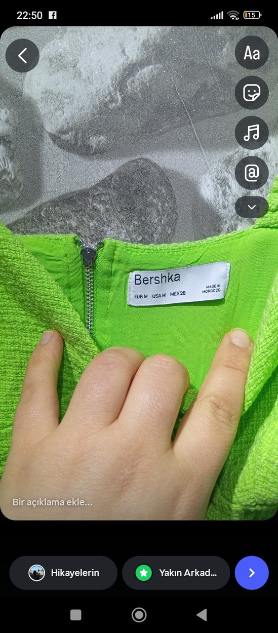 Yeşil Drapeli Kısa Kadın Elbise - Görsel 3