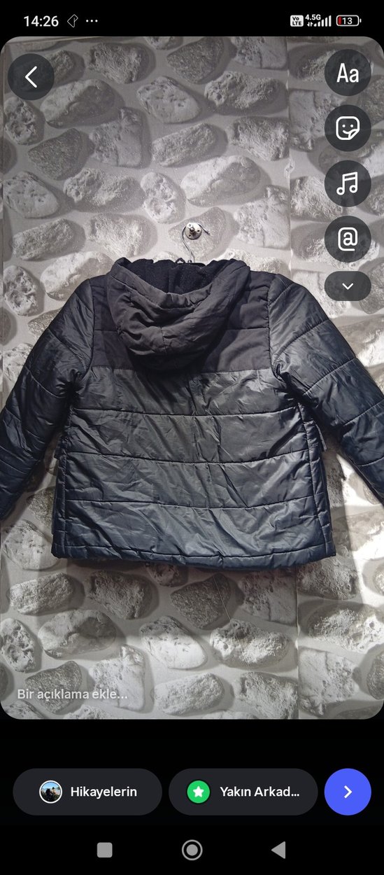 Siyah Fermuarlı Erkek Çocuk Mont - Görsel 3