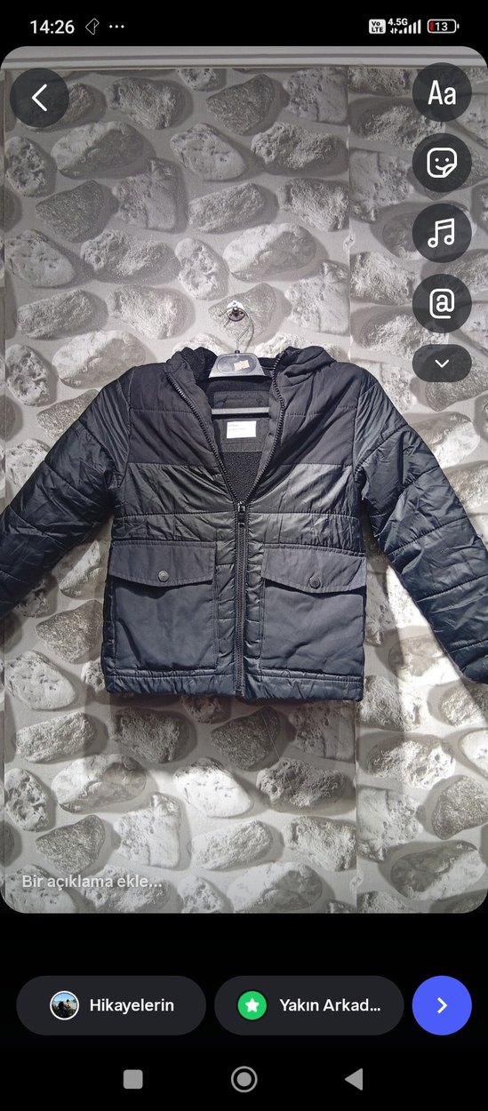 Siyah Fermuarlı Erkek Çocuk Mont - Görsel 4