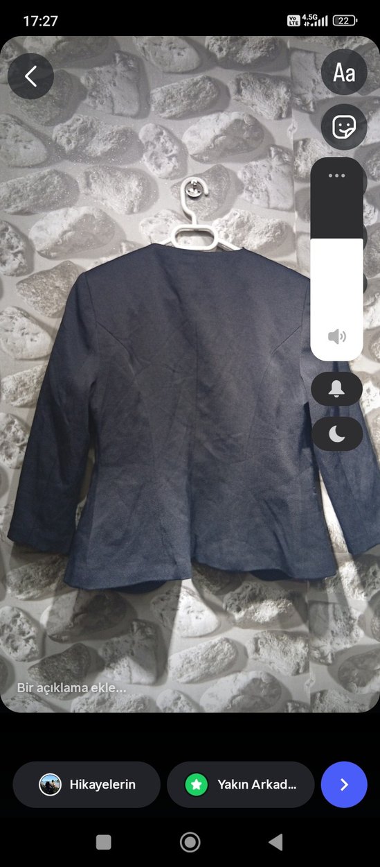 siyah Kadın Denim Blazer Ceket - Görsel 2