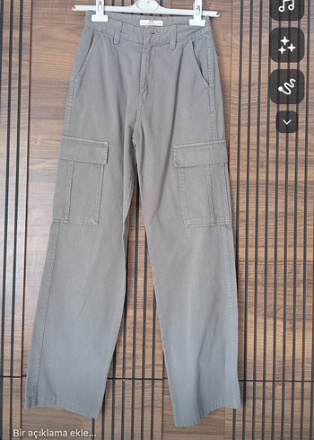Bej Renk Rahat Kesim Kadın Denim Pantolon