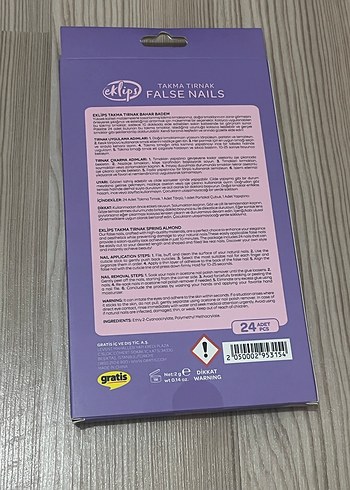 Eklips 24 Parça Pembe Takma Tırnak Seti - Görsel 2