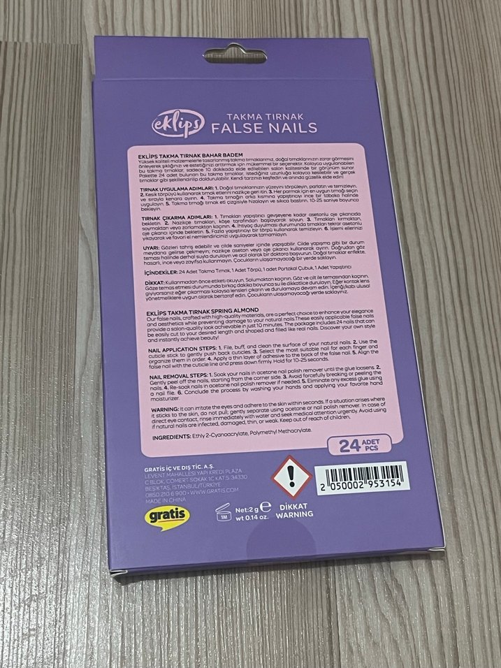 Eklips 24 Parça Pembe Takma Tırnak Seti - Görsel 2