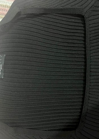 Siyah Uzun Kollu mini Triko Elbise - Görsel 2