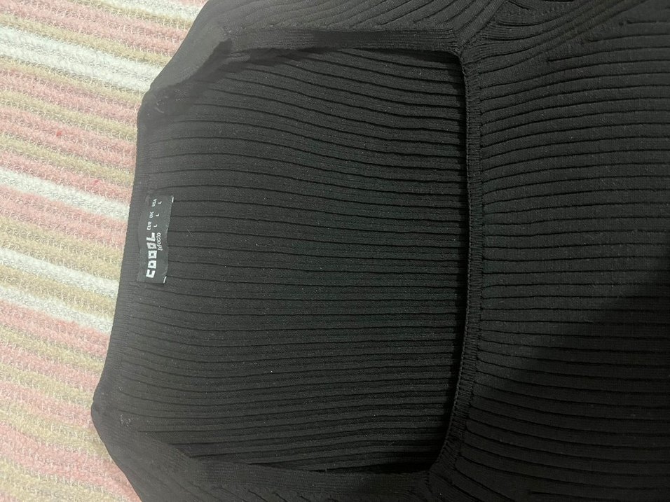 Siyah Uzun Kollu mini Triko Elbise - Görsel 2