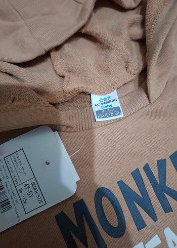 çocuk Kahverengi Kapüşonlu Sweatshirt - Görsel 2