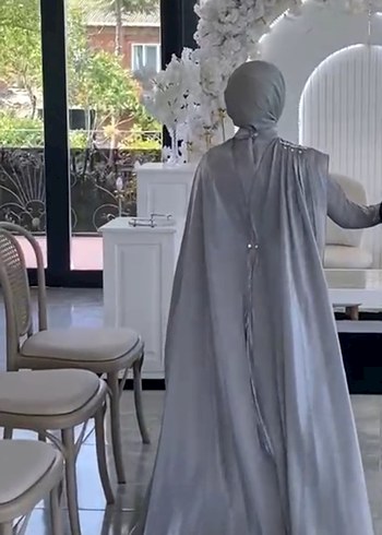 Gri Kadın Abiye Elbise - Görsel 5