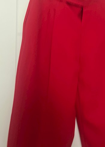 Kırmızı Düğmeli Kadın Kumaş Pantolon - Görsel 5