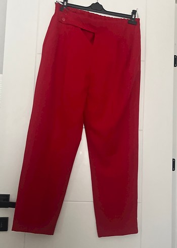 Kırmızı Düğmeli Kadın Kumaş Pantolon - Görsel 6