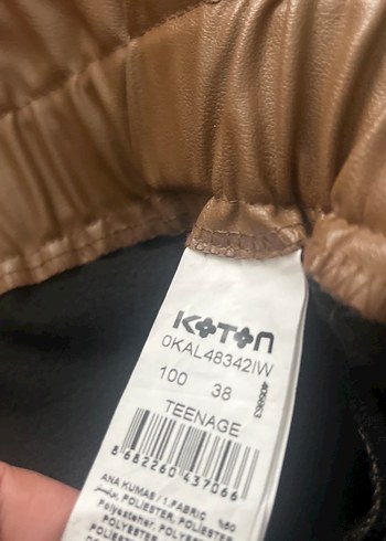 Koton bayan derı pantolon Kahverengi Street Style Rozet