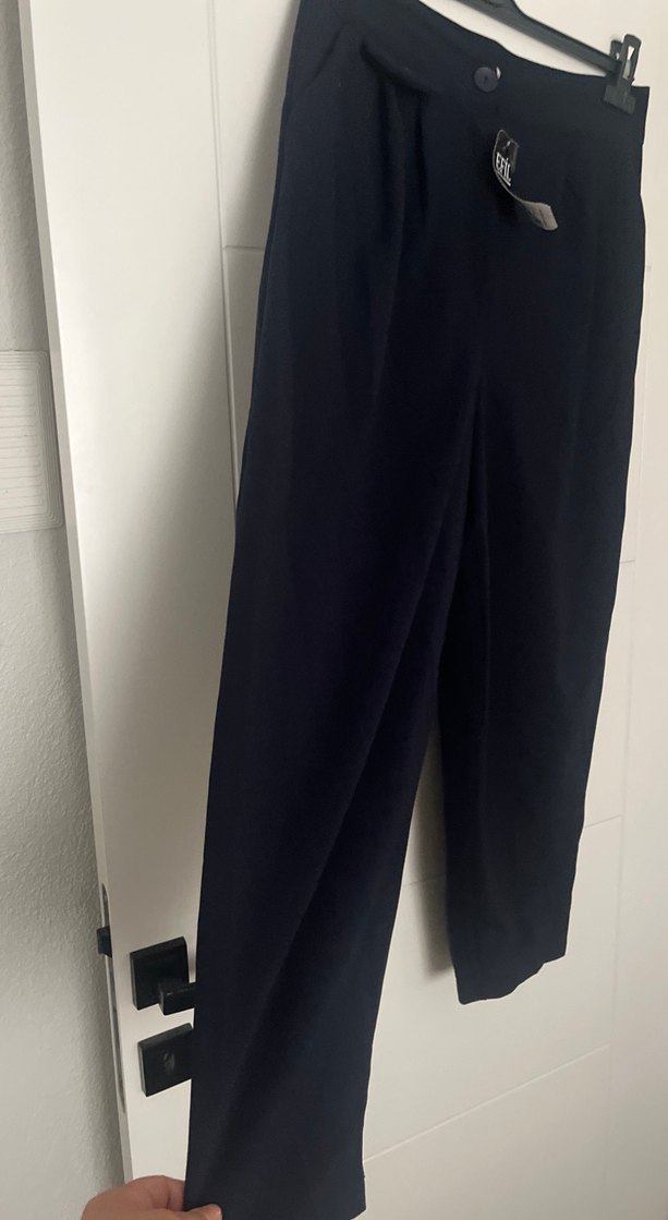 Siyah Kemerli Midi Kadın Kumaş Pantolon - Görsel 5