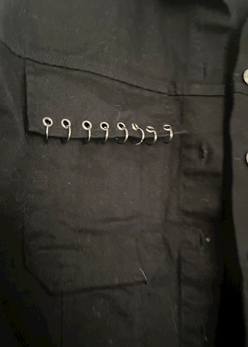 l Beden siyah Renk Siyah Düğmeli Kadın Denim Ceket