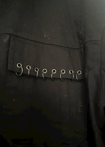 Siyah Düğmeli Kadın Denim Ceket - Görsel 5