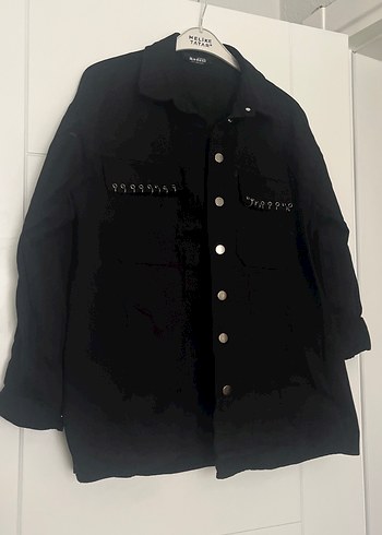 Siyah Düğmeli Kadın Denim Ceket - Görsel 6