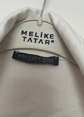 Düğmeli Beyaz Keten Midi Ceket - Görsel 2