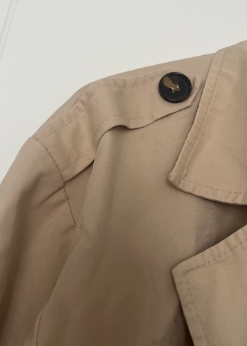 Bej Uzun Keten Trençkot - Görsel 3