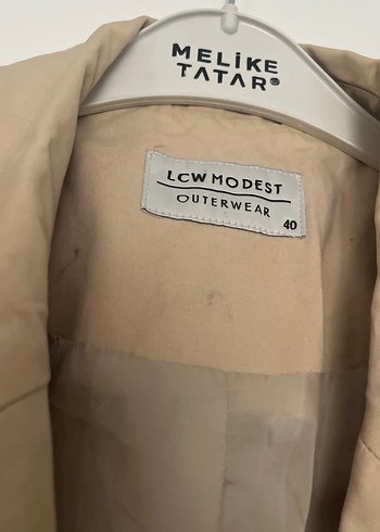 Bej Uzun Keten Trençkot - Görsel 2
