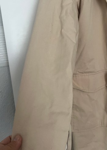 Bej Uzun Keten Trençkot - Görsel 4