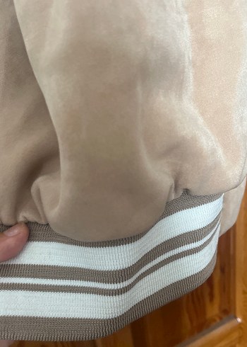 Bej Süet Düğmeli Casual Kadın Ceket - Görsel 10