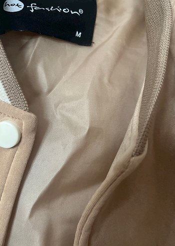 Bej Süet Düğmeli Casual Kadın Ceket - Görsel 8
