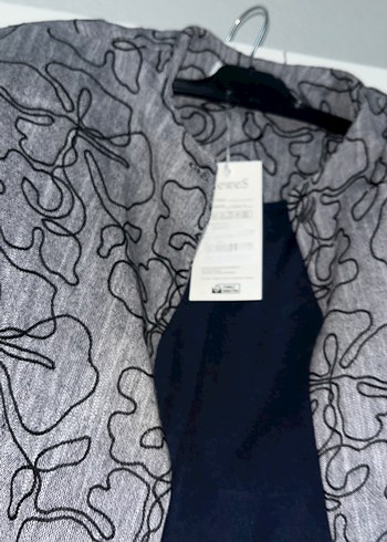 Gri Baskılı Kadın Keten Takım - Görsel 5