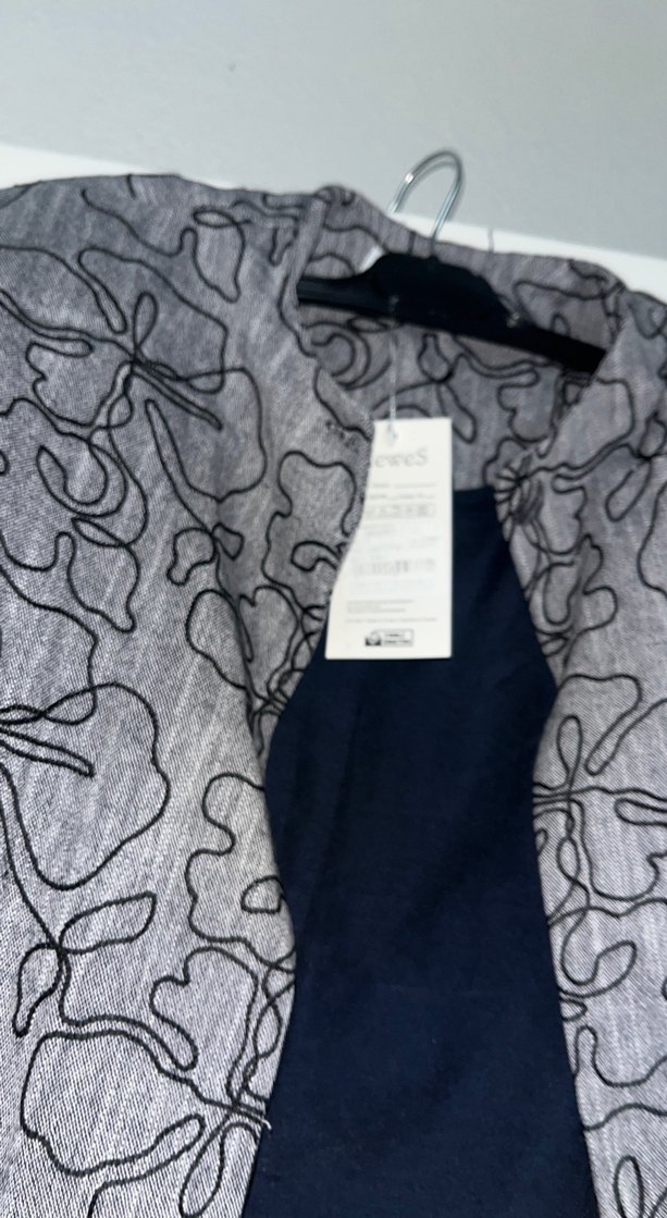 Gri Baskılı Kadın Keten Takım - Görsel 5