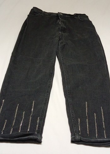 Denim&Co Siyah Denim Genis Paca Jean