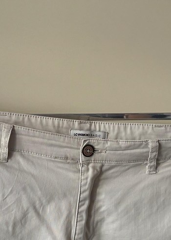32 Beden ten rengi Renk Bej Regular Fit Keten Erkek Pantolon