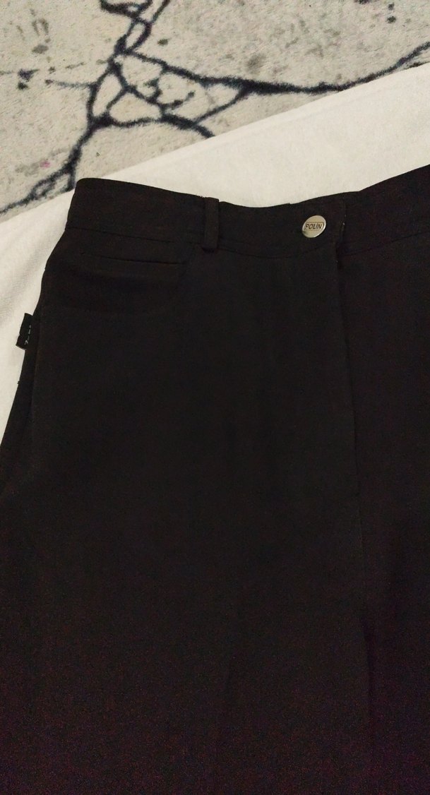 Düz Siyah Kadın Kumaş Pantolon - Görsel 2