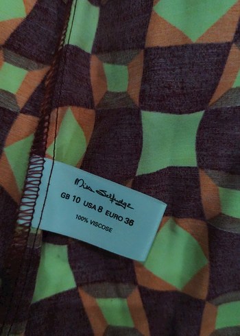 Düğmeli Retro Çok Renkli Kadın Gömlek - Görsel 3