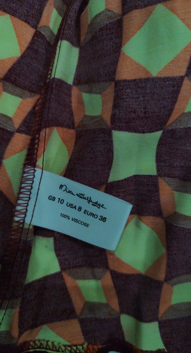 Düğmeli Retro Çok Renkli Kadın Gömlek - Görsel 3