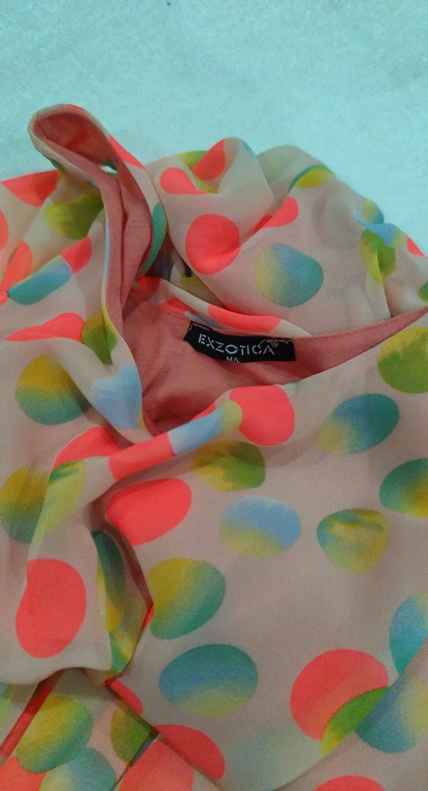 Renkli Puantiyeli Bohem Uzun Elbise - Görsel 3